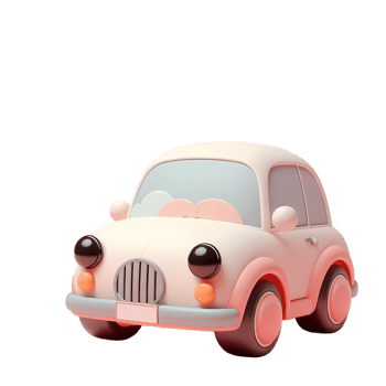 3D TOY CAR WITH SOFT PASTEL png
