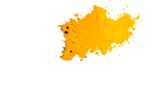 Vibrant yellow paint splash on transparent background png