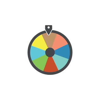 illustration flat design circle round lucky gift. vector