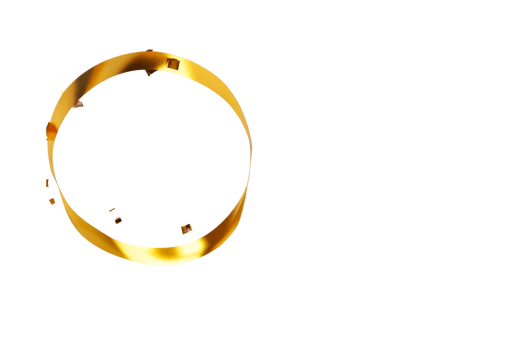 Elegant golden ribbon swirling in an abstract form with transparency png