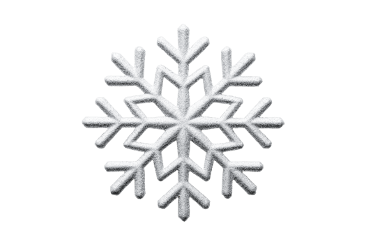 Snowflake design with intricate details on transparent background png