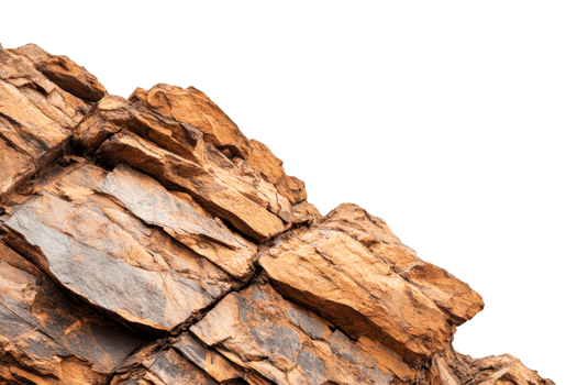 Jagged rock formation on transparent background png