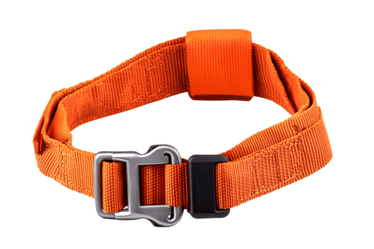 Stylish orange collar made of durable fabric for pets png