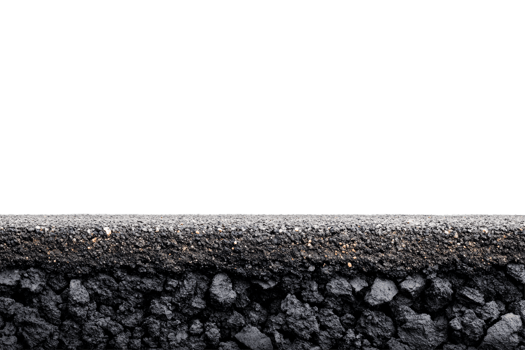 Layer of black gravel with clear transparent background png