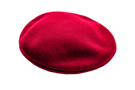 Classic red beret for stylish winter fashion accessory png