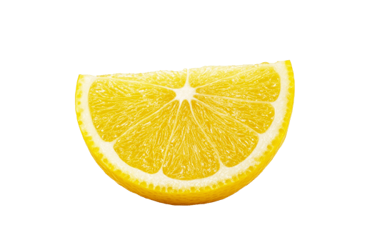 Fresh lemon slice with vibrant color on transparent background png
