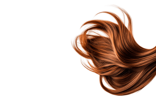 Flowing brown hair with texture on transparent background png