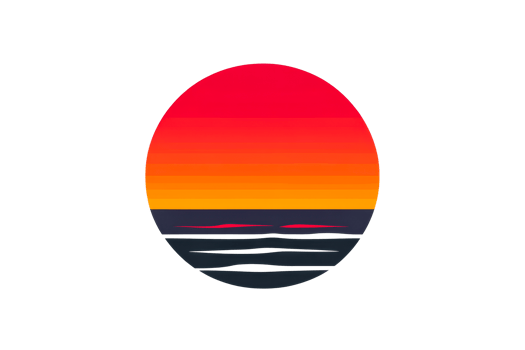 Sunset over tranquil ocean waves on a transparent background png