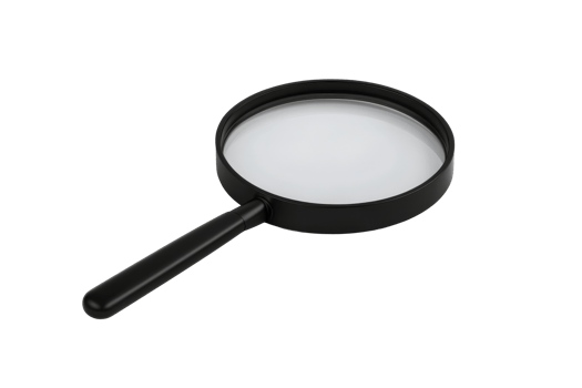 Magnifying glass with black handle for detailed observation png