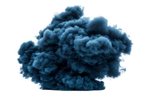Dark blue smoke cloud rising in a dramatic display of color png