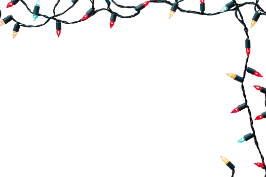 Colorful holiday lights on transparent background for decoration png