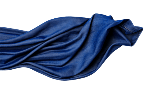 Soft blue fabric draped elegantly on a transparent background png
