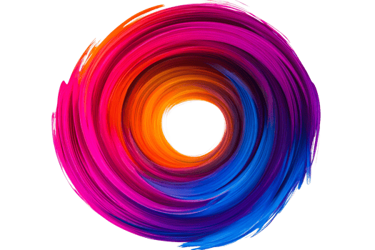 Vibrant spiral of colors with a transparent background png