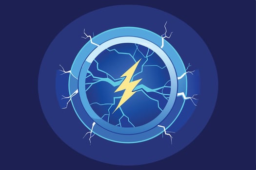 A Vibrant Blue Adobe Illustrator Artwork of a Fractured Orb vector