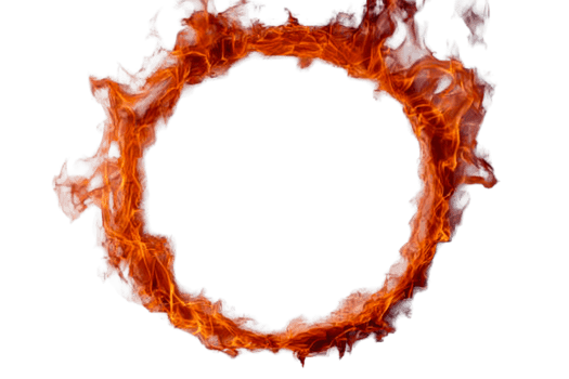 Vibrant flame circle with transparent background for creative use png