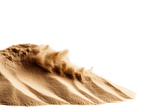 Fine golden sand mound on a transparent background png