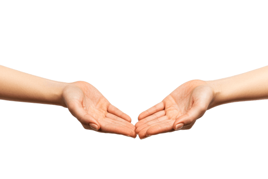 Open hands ready to receive or offer assistance in a simple gesture png