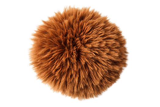 Soft fluffy orange ball decor on transparent background png