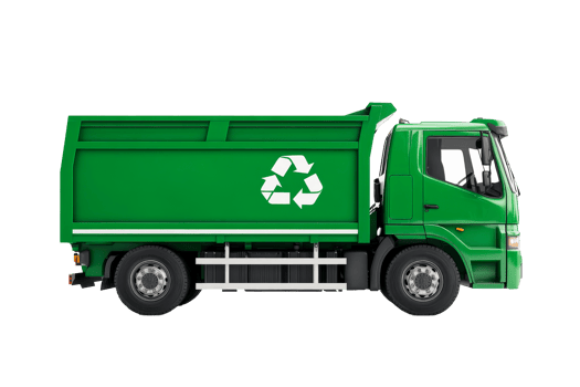 Green recycling truck on clear background for eco initiatives png