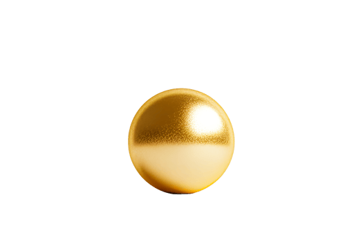 Shiny golden sphere with a smooth surface on a clear background png