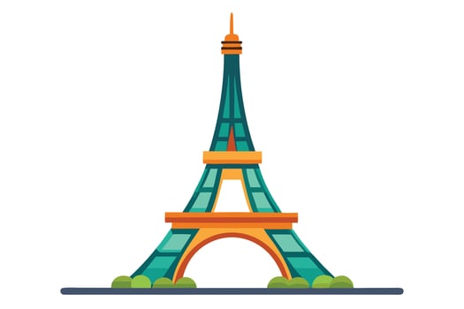 Flat Illustration of the Eiffel Tower in Cartoon Style vector