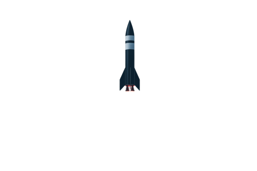 Rocket launching into the sky with detailed design elements png
