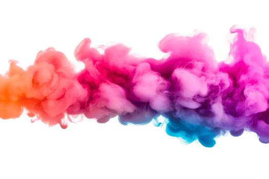 Colorful smoke swirl in vibrant shades of purple, pink, and orange png