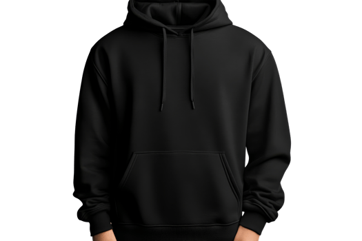 Blank black hoodie template, hooded sweatshirt mockup, cut out transparent png