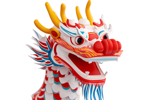 Colorful dragon illustration with intricate details, cut out transparent png