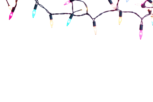 Festive string lights of many colors illuminating, decoration, cut out transparent png