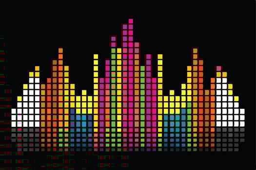 Vibrant Audio Waveform Displaying Dynamic Sound vector