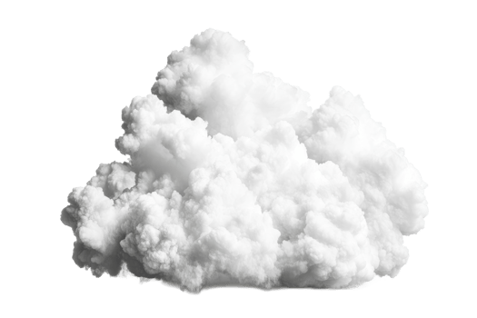 White cloud formation against black backdrop, isolated and transparent png
