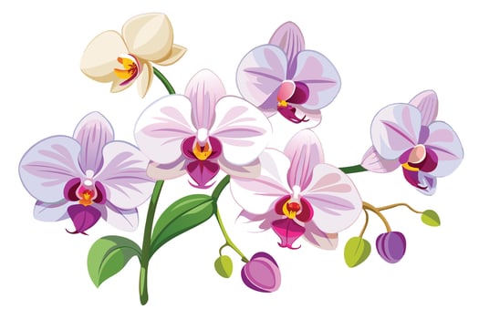 A delicate Orchids in Pastel Hues vector