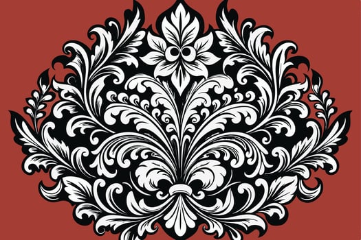 damask floral pattern ideal for luxurious interior designs or classic textile decoration, showcasing ornate details vector