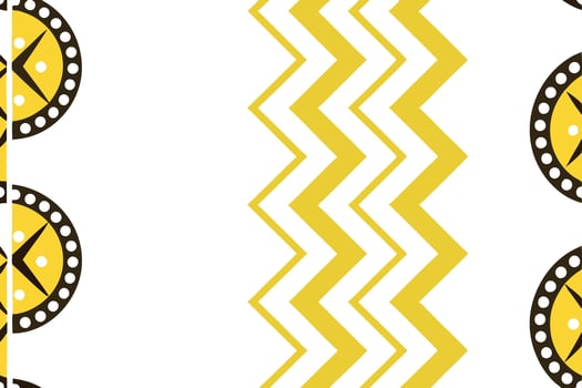 Geometric pattern with bold zigzag design in yellow and black, icon set of abstract shapes for modern, dynamic style in digital design vector