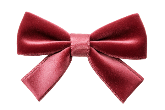 Red Velvet Bow Tie Ribbon, Elegant Ornament, Holiday Decoration, cut out transparent png