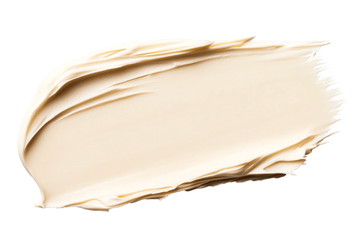Beige cream smudge on black background, cosmetic sample, cut out transparent png