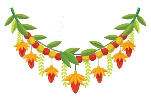 a Colorful Floral Garland Design for Celebrations vector