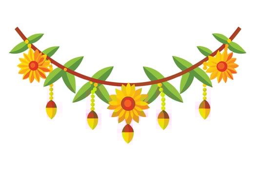 Colorful Floral Garland Design for Celebrations vector