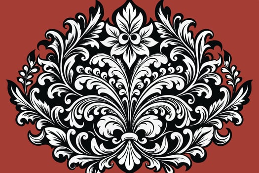 damask floral pattern, ideal luxurious interior designs or classic textile decoration, showcasing ornate details vector
