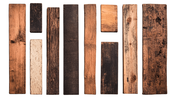 Variety of Wooden Planks on Black Backdrop, Cut Out Transparent png