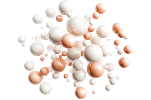 Abstract Spheres Cluster in Beige and White, cut out transparent png