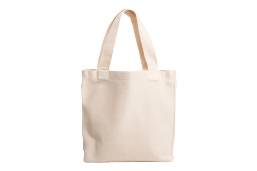 Beige tote bag with handles for daily use png