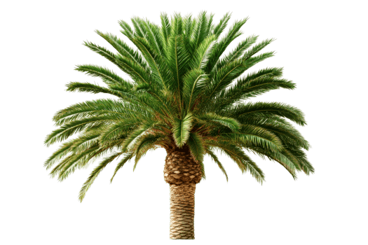 Lush palm tree with vibrant green fronds png