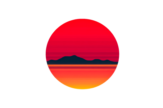 Sunset over mountains with reflections png