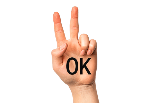 Hand gesture showing peace and OK sign png