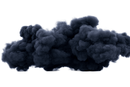 Dark smoke cloud on a transparent background png