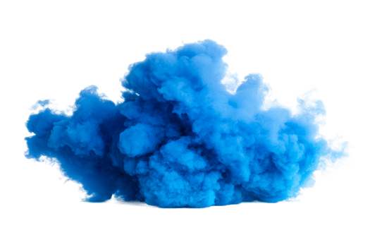 Blue smoke cloud with transparent background png