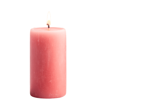 Elegant pink candle with a soft glow png