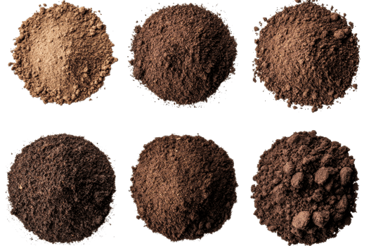 Ground coffee varieties on clear background png